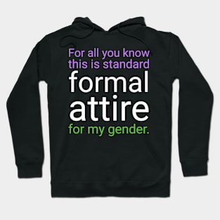 Formal Attire - Purple over Green Hoodie